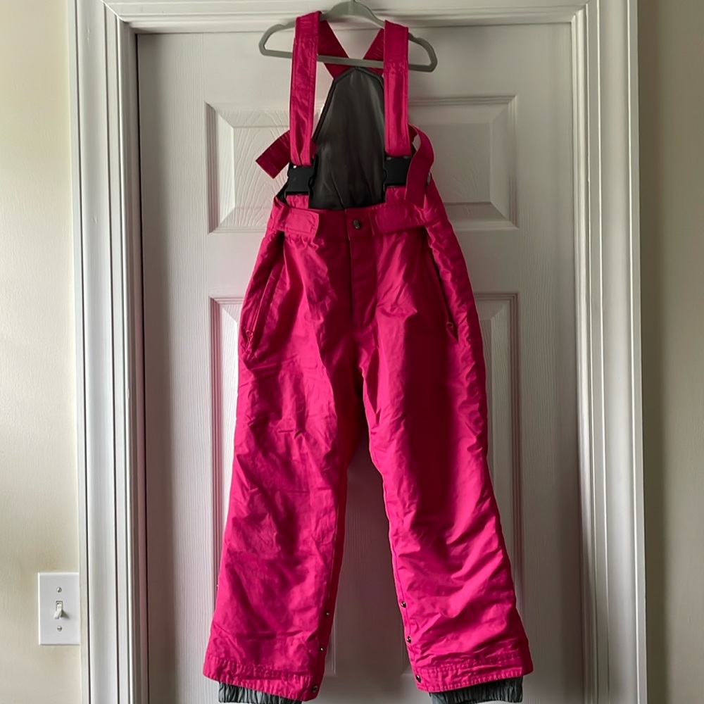 Girl 5/6 Bright Pink Ski Bibs
